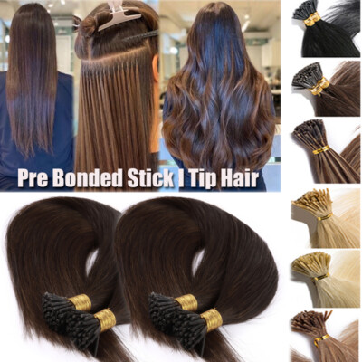 CLEARANCE 1g Stick I Tip Human Remy Hair Extensions micro bonds Thick Full Head