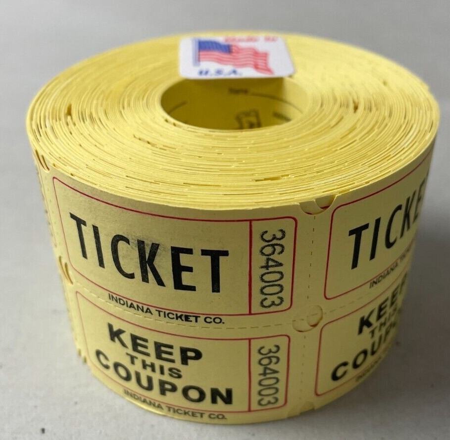 Purple Raffle Tickets Muncie Novelty Double Raffle Ticket Roll - 2,000 ...