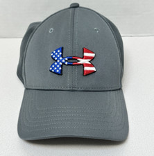 Under Armour UA Freedom Classic Fit Hat Gray M/L Flex Cap American Flag Logo