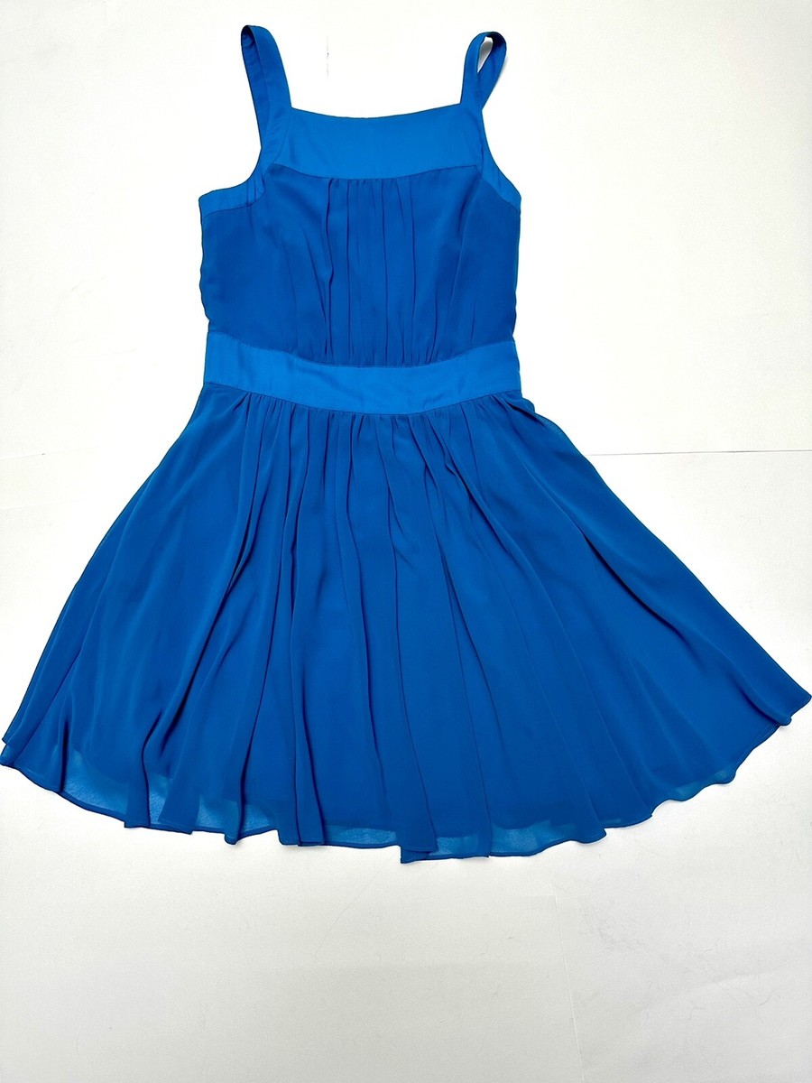 A|X ARMANI EXCHANGE DRESS Sleeveless Fit and Flare SILKY CHIFFON Royal Blue  SZ 4 | eBay