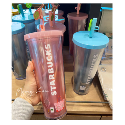 Starbucks Korea Summer Joy Racket Cold cup 710ml / 24oz straw Charm