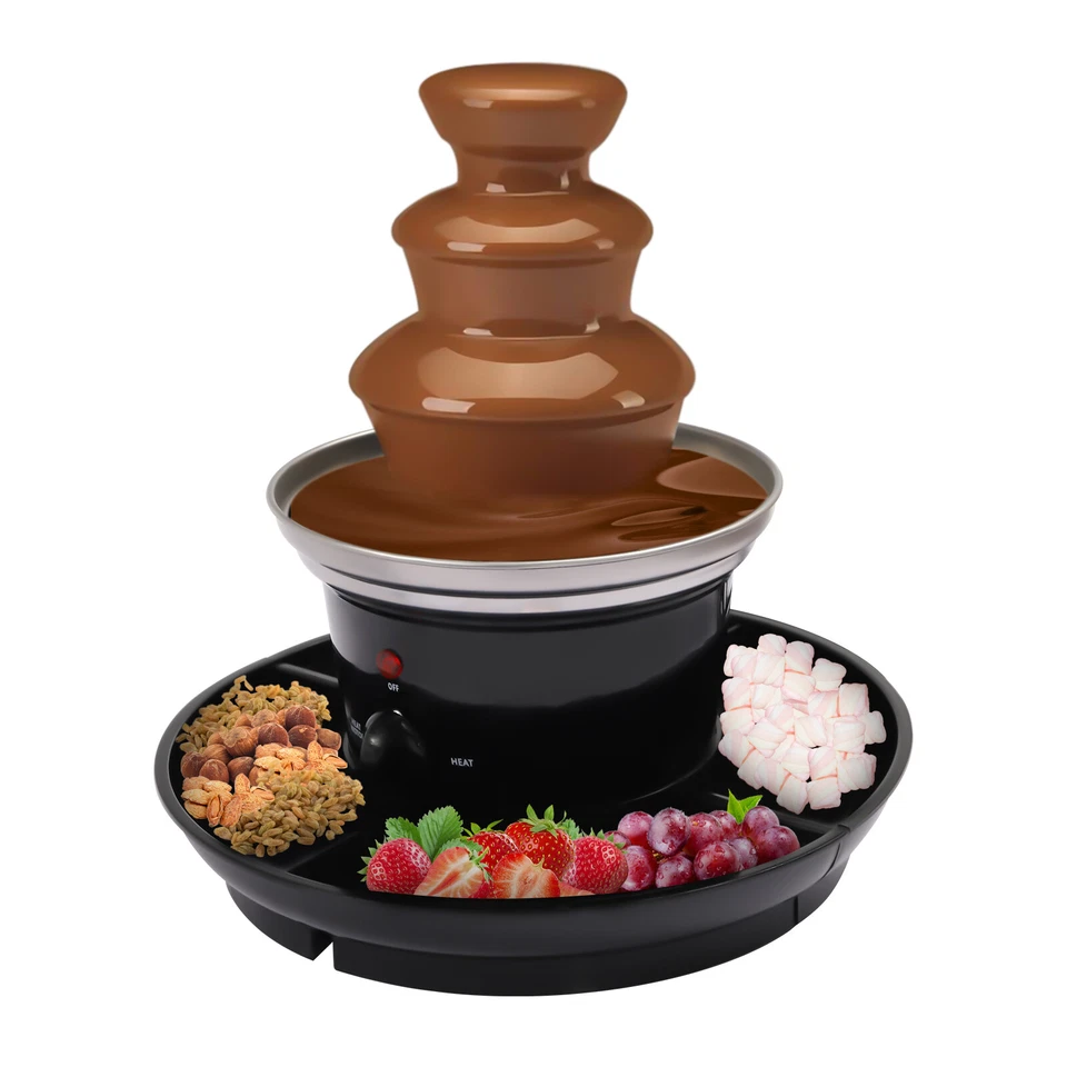 3 Tiers Luxury Chocolate Fondue Fountain Commercial Stainless Steel Maker - Image 2 of 4