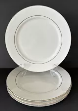 Linens N Things Gold Banded Bread Plates 7” Diameter Set of 4 Hard to Find