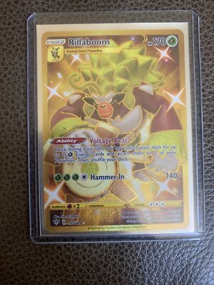 pokemon rillaboom gold card Secret Rare Darkness Ablaze 197/189 TAG Gem Mint 10 Weakness / Resistance / Retreat Cost Rillaboom (197/189) | Busca de