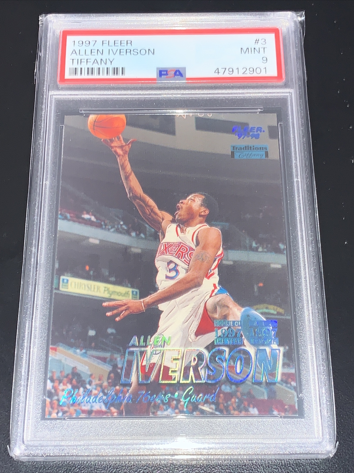 1997 Fleer Tiffany #3 Allen Iverson Philadelphia 76ers PSA 9 MINT