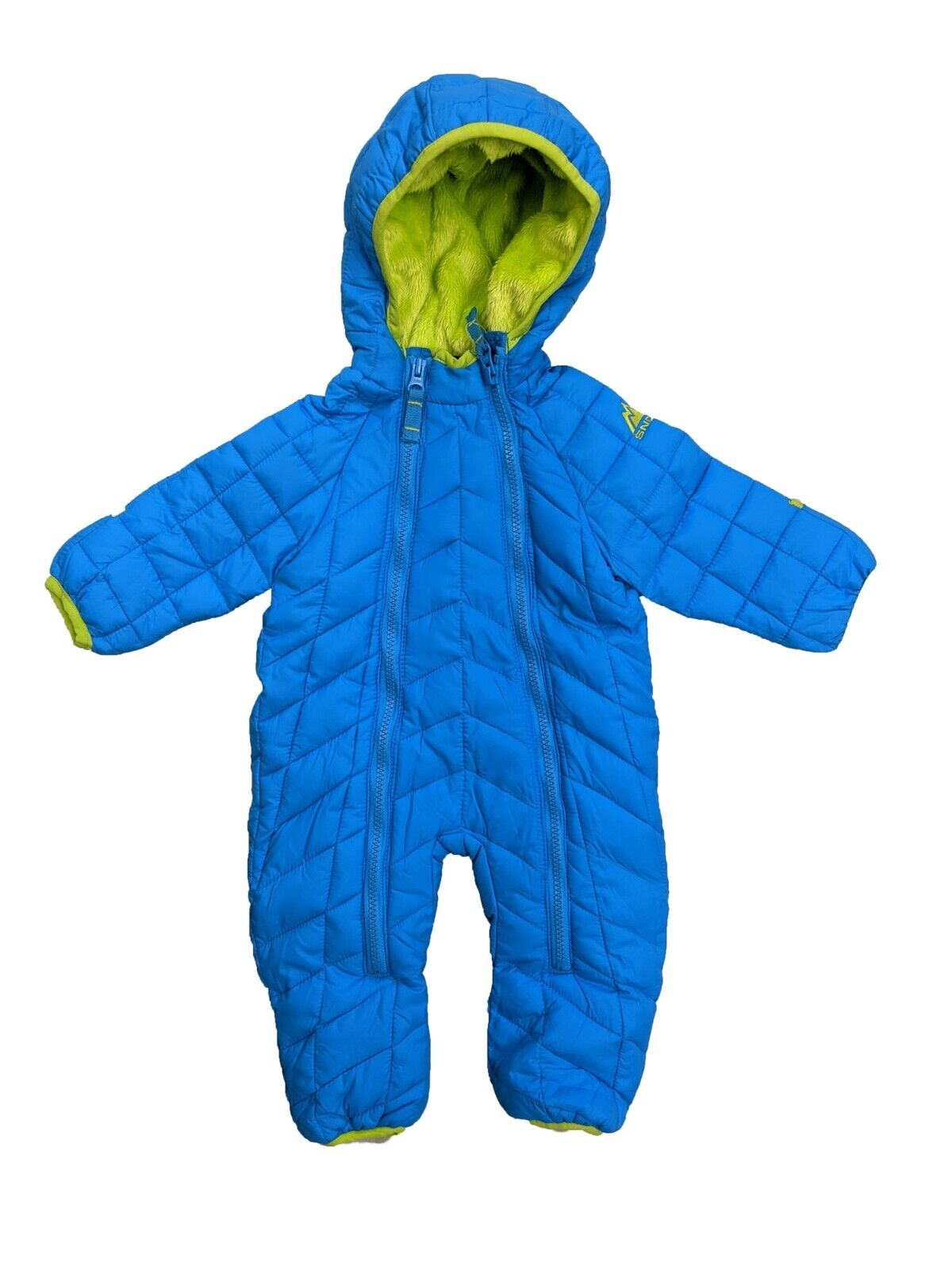 Snozu Boys Newborn/Infant 1pc Plush Lined Snowsuit Sky/Lime | eBay