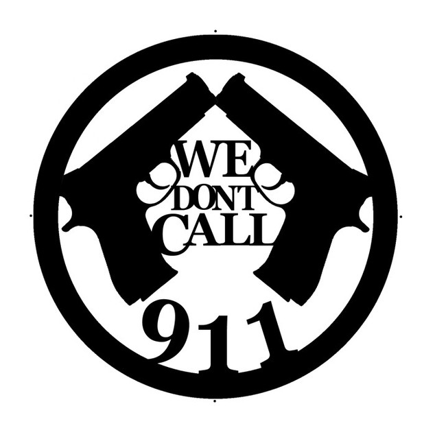 Wood 9mm We Don't Call 911 Cabin Decor Wall Art Silhouette eBay