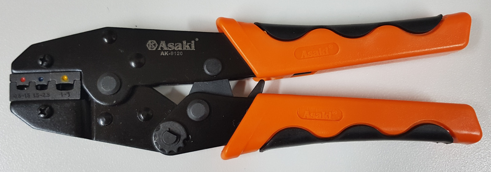 ASAKI AK-9126 Ratchet Insulated Lug Spade Pin Terminal Cable Wire Crimper 