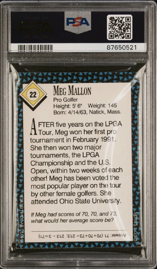 MEG MALLON ROOKIE AUTO SPORTS ILLUSTRATED FOR KIDS SI 1992 USA LPGA GOLF DNA PSA - Image 2 of 4