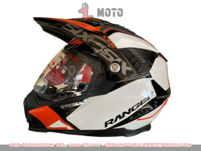 casco integrale offroad CGM 666G TWIN RANGER Bianco Arancione