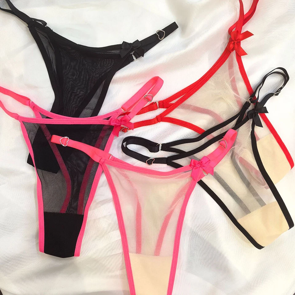 Damenhöschen Mit Verstellbarer Taille Transparenter Tanga Dünner Und Weicher  - Bild 3 von 4