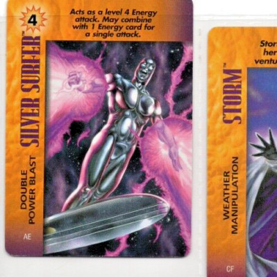 1995 Fleer Marvel Overpower PowerSurge - Silver Surfer - Double Power Blast NM+