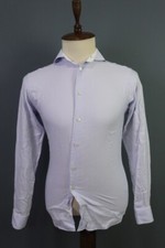 Eton Slim Fit Blue Dotted Long Sleeve Button Down Shirt Size 38 / 15
