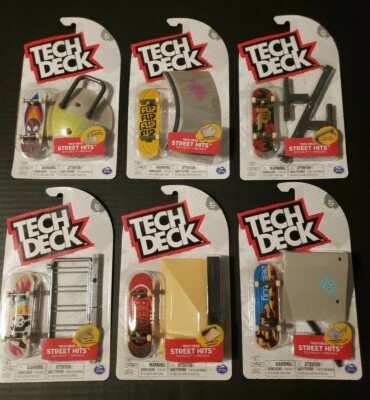 Tech Deck Street Hits complete set of 6 finger boards -ramps -rails -curbs -bar 