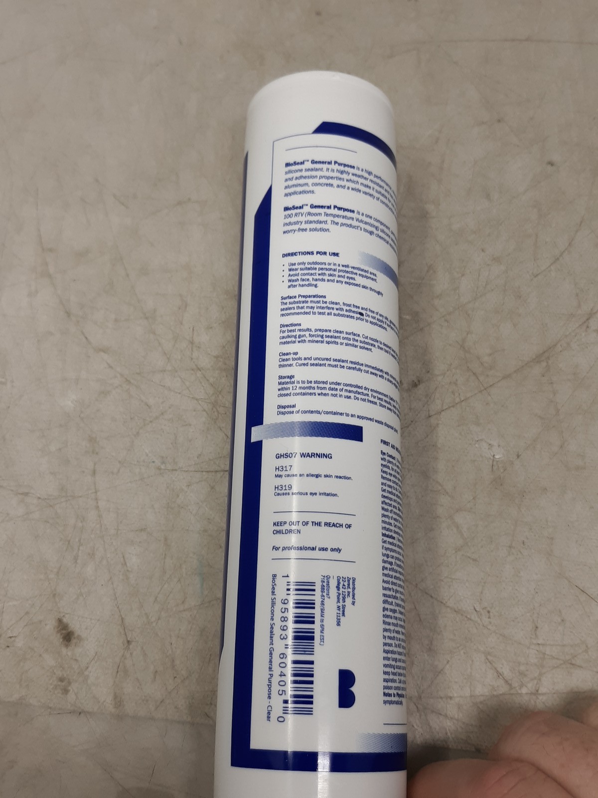 BioSeal 100% Silicone Sealant Caulk – Clear 10.1 oz Tube – Waterproof, Mold-Rest