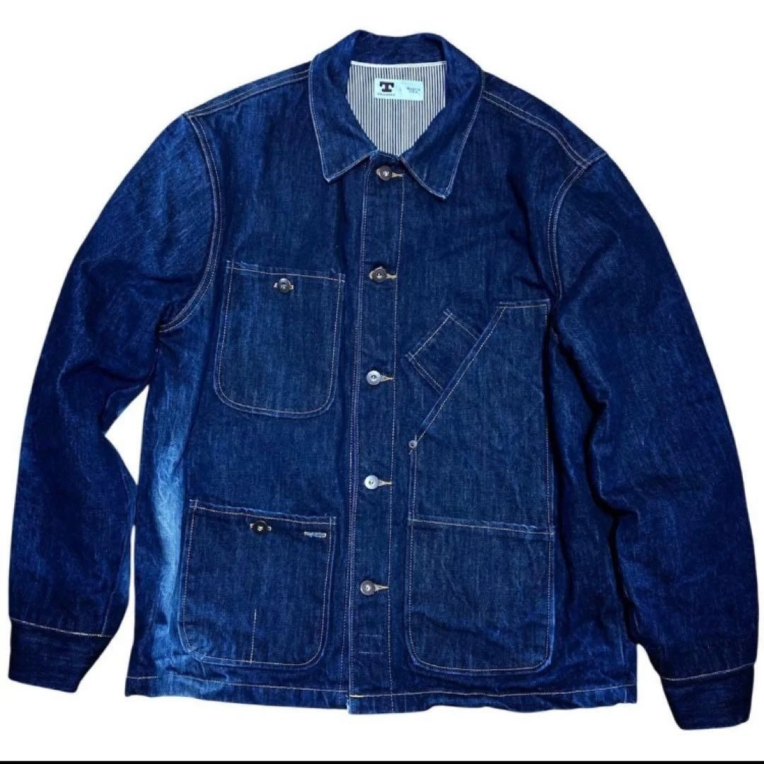 TELLASON Denim Coverall L Made in USA Vintage Aged Look 100% Cotton Material JPN image 1