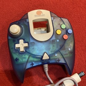 Sega Dreamcast Clear Blue Controller HKT-7700 with Blue VMU - TESTED!