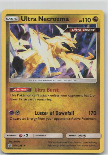 Ultra Necrozma 164/236 Holo Rare Cosmic Eclipse Pokemon Near Mint