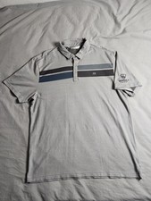 Travis Mathew Striped Polo Shirt Mens Size 2XL Gray Blue Golf Lightweight NEW