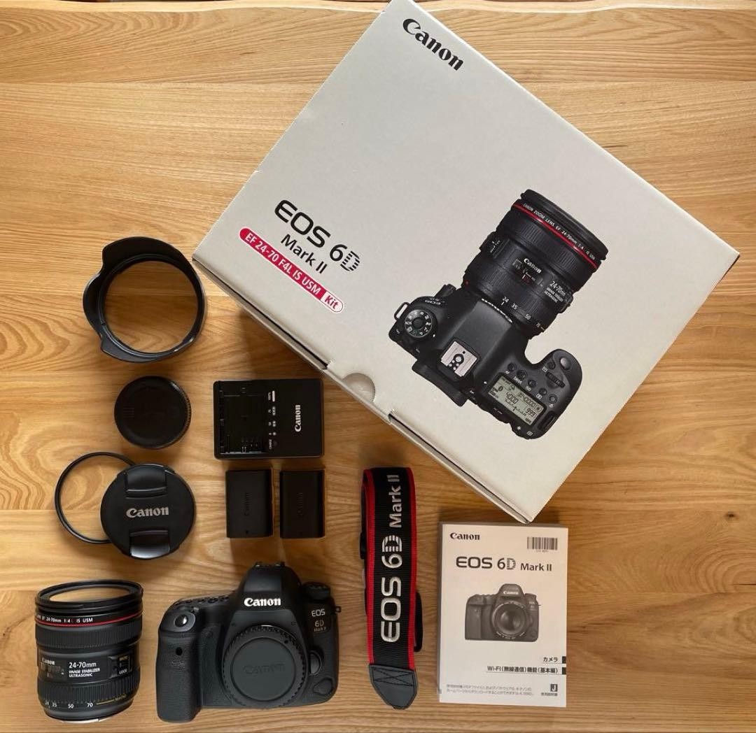 【美品】Canon EOS 6D Mark II + EF 24-70mm Canon EOS 6D Mark II Digital Camera with EF 24-70mm Lens Kit