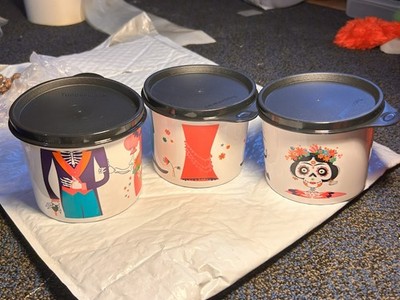 Tupperware Canister Set. New. Halloween ~ Skeletons Day Of The Dead.