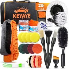 Auto Reinigungsset, Autopflege Set, Felgenbürste, Mikrofasertuch, Waschhandschuh