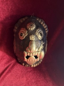 Old Tibetan Kapala Mask Buddhist Ritual Folk Art Oddities 