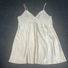 Secret Treasures Light Beige Satin Lace Trim Chemise Nightgown Size 2X