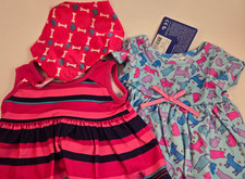 Build A Bear Blue Pink Purple Cats 2018 Stripe dress bonus Kerchief New w Tag