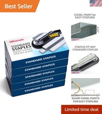 Standard Staples, 5 Boxes of 5,000 25,000 Tot...