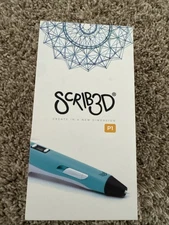 Scrib3D P1 3D PRINTING PEN - Charger, Manual,3 Filaments - New In Box - Open box