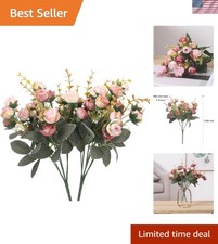 Elegant 2-Pack Mini Rose Heads Bouquet for Weddings  Home Office Decor