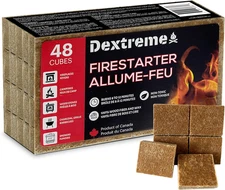 Fire Starter Pack of 144/48 Natural Fire Starters Cubes for Campfires, Charcoal,