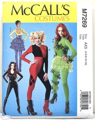 McCall's 7269  Misses' Bodysuit Villain Costume Pattern Size 4-12 Uncut