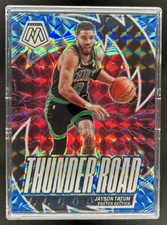 2023-24 Panini Mosaic Jayson Tatum Thunder Road Mosaic Reactive Blue #/99