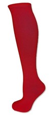 Solid Color Knee High Tube Socks with No Stripes One Size Red