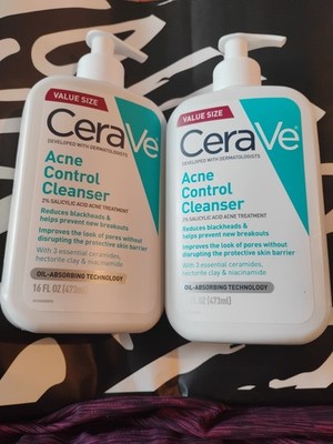 CeraVe Acne Control 2 PACK! Cleanser Jumbo Size 16 Fl Oz (X2) 06/2027 New