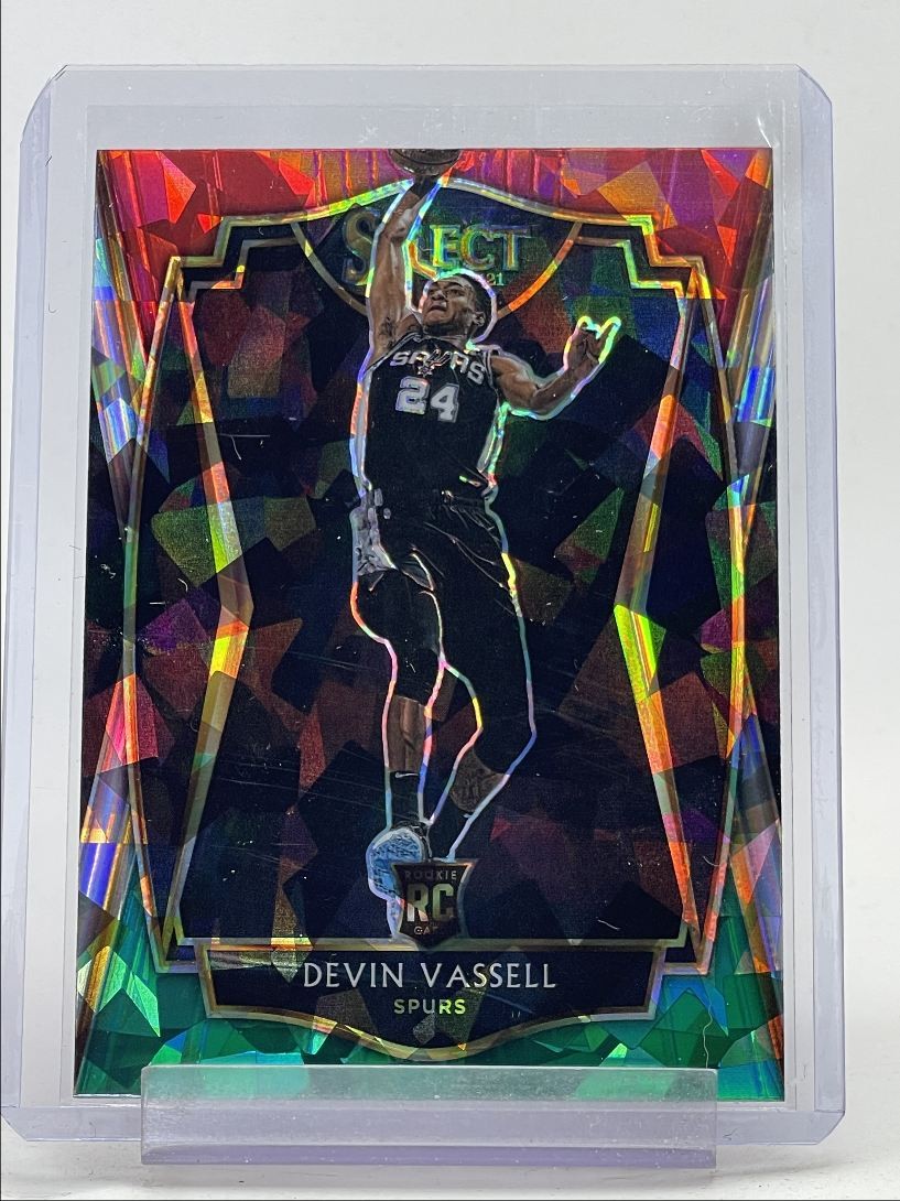 DEVIN VASSELL 2020-21 SELECT PREMIER ROOKIE RED WHITE GREEN CRACK ICE Q0513
