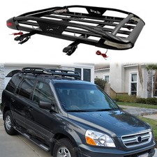 For Honda Pilot 50x38 Roof Rack Crossbars Cargo Basket Carrier Wled Light