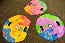 Lot of 3 Snow Tube Inflatable Tube Sleds Circular Assorted Dual Handles 34" Dia