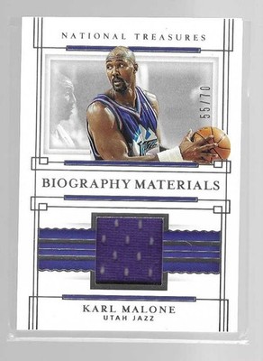 KARL MALONE 2020-21 PANINI NATIONAL TREASURES BIOGRAPHY JERSEY #BIO-KML  /70