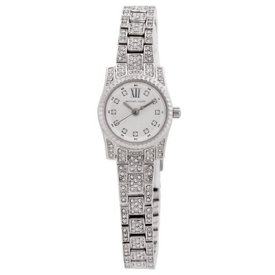 Michael Kors Mini Lexington Quartz Crystal Silver Dial Ladies Watch MK4864