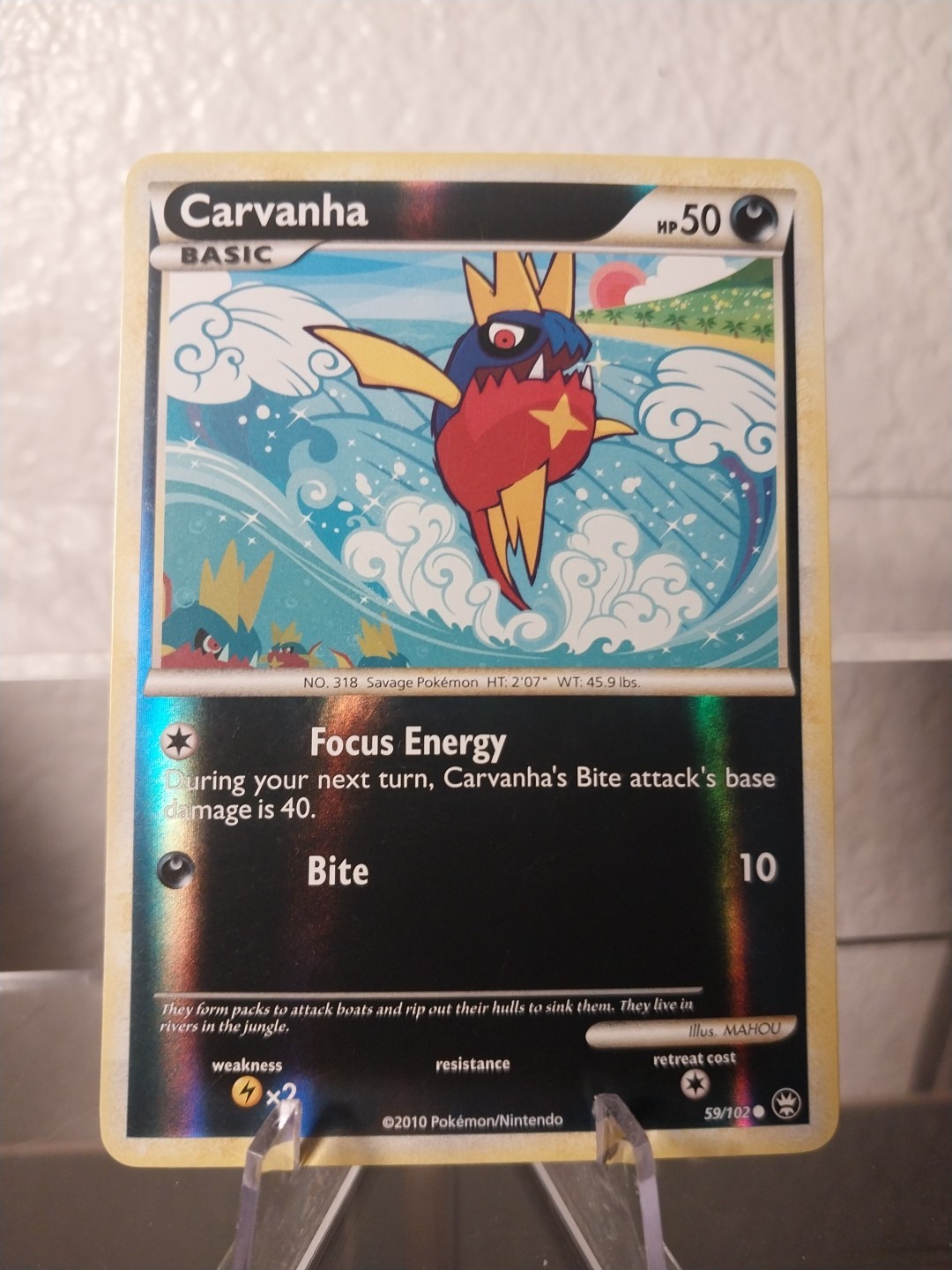 Pokemon - HGSS Triumphant - Carvanha 59/102 Reverse Holo LP/NM