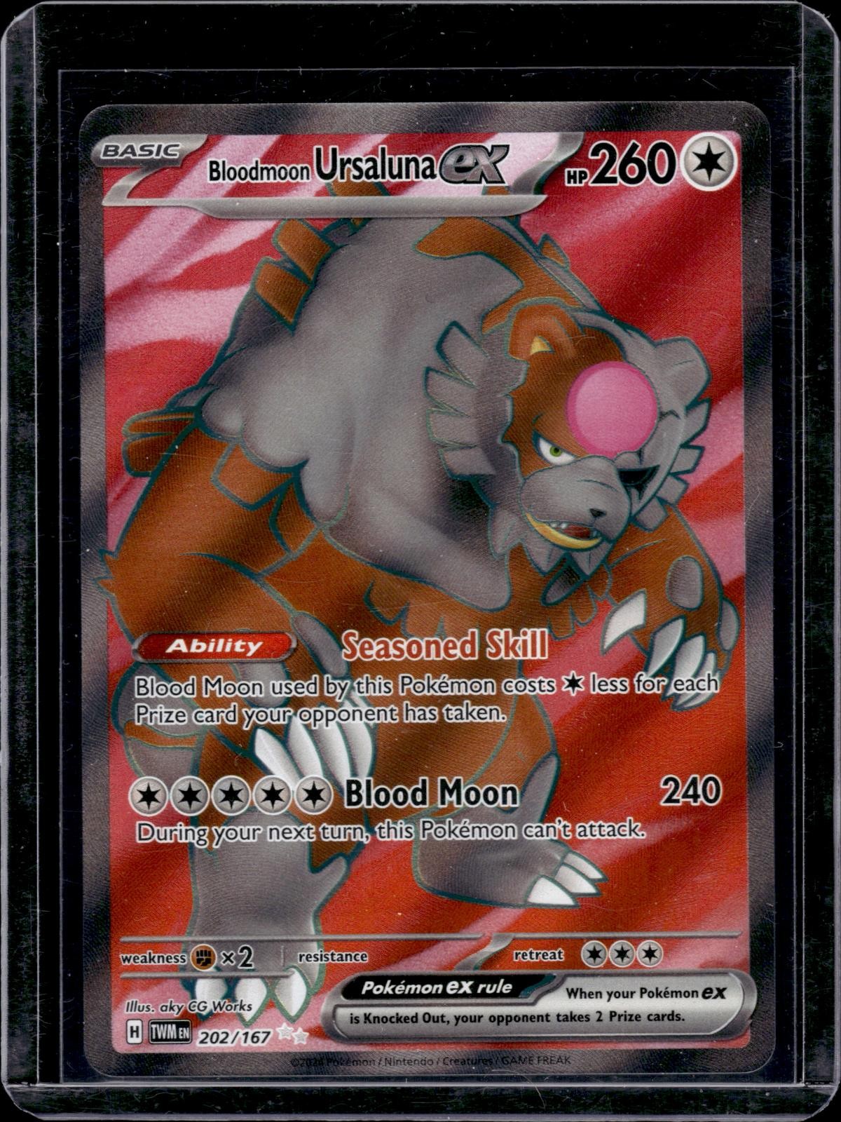 Bloodmoon Ursaluna ex 202/167 Ultra Rare Twilight Masquerade Pokemon Holo NM