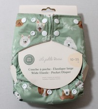 La Petite Ourse Unisex Baby's Elastic Pocket Diaper EH6 Dogs Size 10-35lb NWT