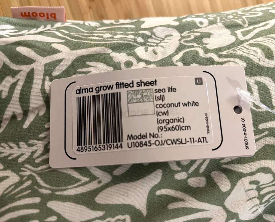 Juego de 2 sábanas Bloom Alma Grow ajustadas mini cuna Sea Life algodón orgánico Foto 2 de 3