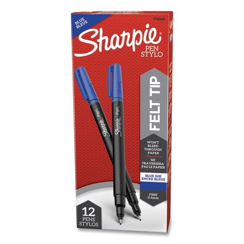 Sharpie 1742664 Fine Point Pen, 0.4mm, Water-Resistant, Blue