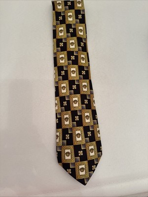 Versace Herren Luxus Krawatte  100% Seide 100% Original schwarz gold Medusa