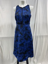 NWT Banana Republic Blue Floral Dress Size 12 with Pockets and Piping