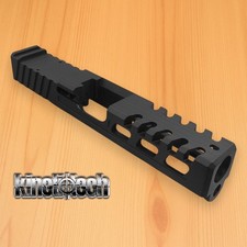 For Glock 19 19X Gen 5, Stripped Slide, Black, Style 8 - USA made